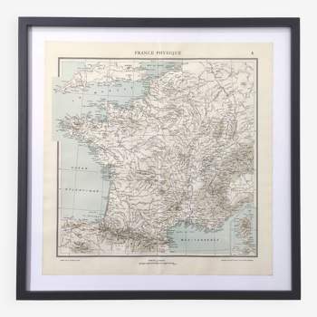 Vintage map of France from 1950
