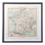 Carte de la France vintage de 1950