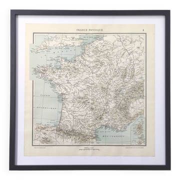Vintage map of France from 1950.