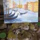 Huile sur panneau du Grand Canal à Venise