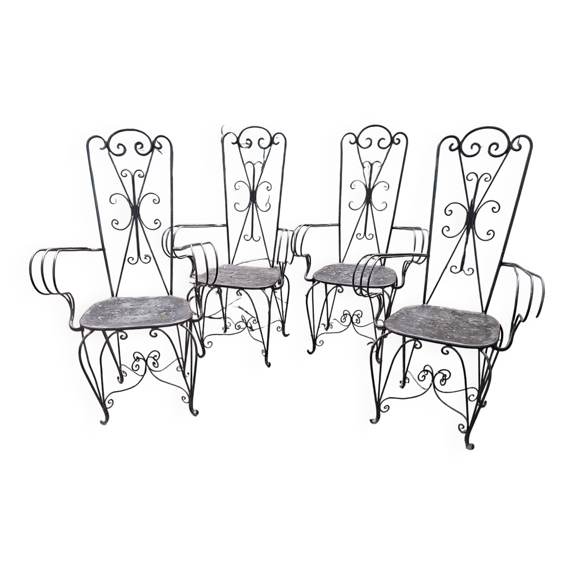 Fauteuils de jardin vintage en fer forgé
