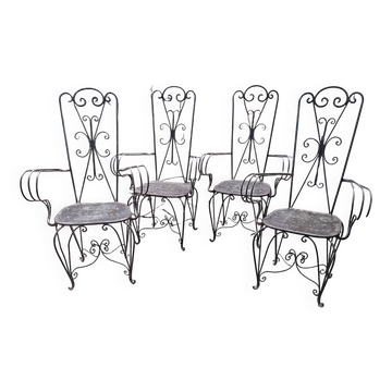 Fauteuils de jardin vintage en fer forgé