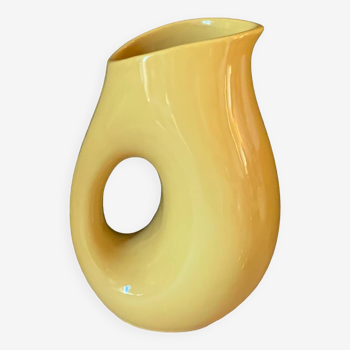 Vintage yellow ceramic pitcher