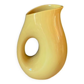 Vintage yellow ceramic pitcher