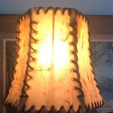 Pyrite ceramic lamp, new 2M fabric cable, 70s lampshade