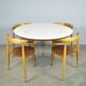 🟡 Beech & teak dining chairs, Hans J. Wegner & Fritz Hansen, Denmark 1950s