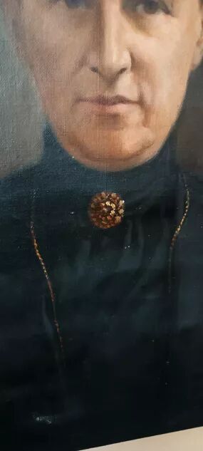 Antique painting from the early 1900s depicting a female portrait, signed by S.Bruno