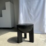Monoxyl sofa end in black mango tree tripod half-sphere tray h:45 d:44