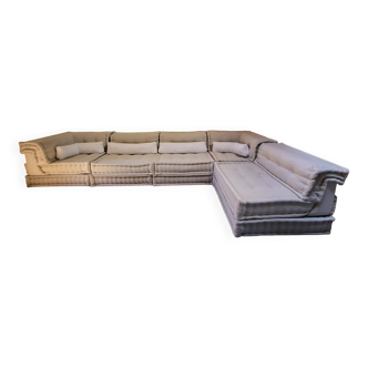 Mah Jong sofa by Roche Bobois in beige by Hans Hopfer, set of 7 modules.