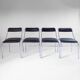 Set of Four Vintage Chromed Dining Chairs, Faux Leather, Italy, 1970