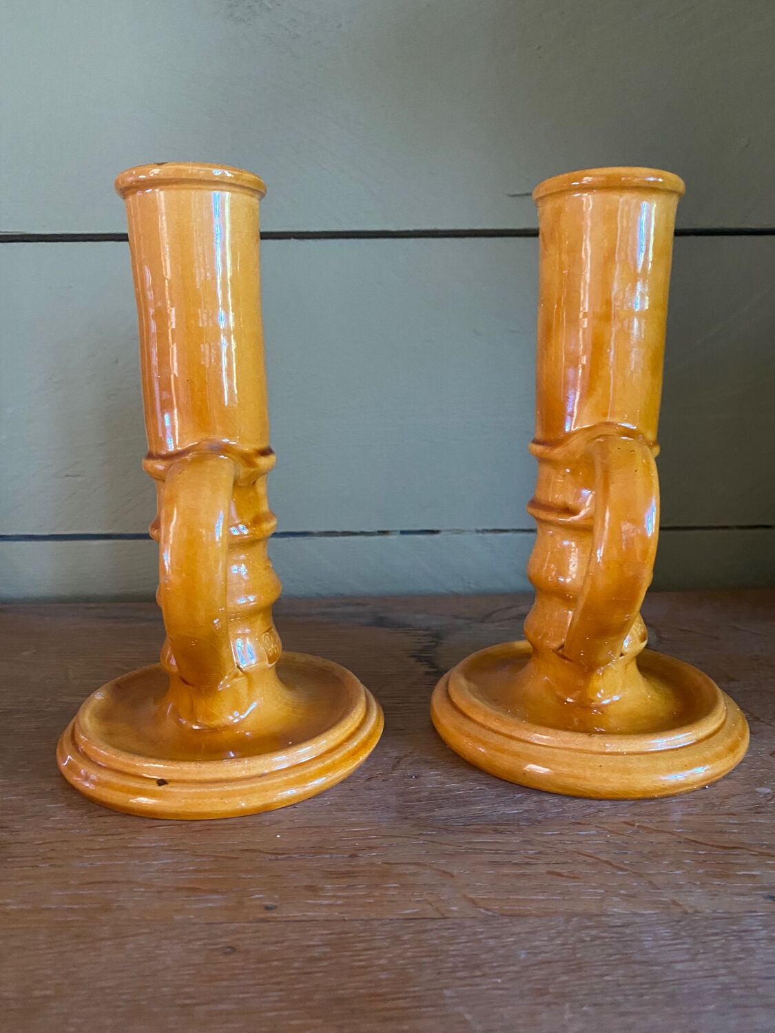 Pair of ceramic candle holders from Biot