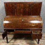 Important Louis Philippe Period Cylinder Desk / Restoration in speckled mahogany