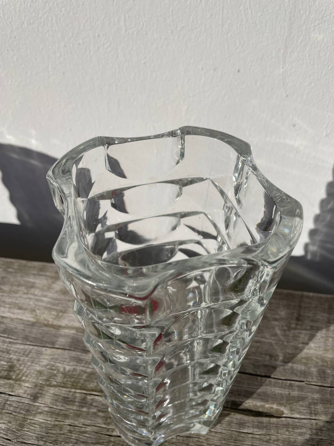 Classic clear thick glass vase