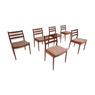 Set of 6 Scandinavian Mid Century Wooden Dining Chairs