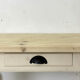 Table, legs light beige, top solid wood raw