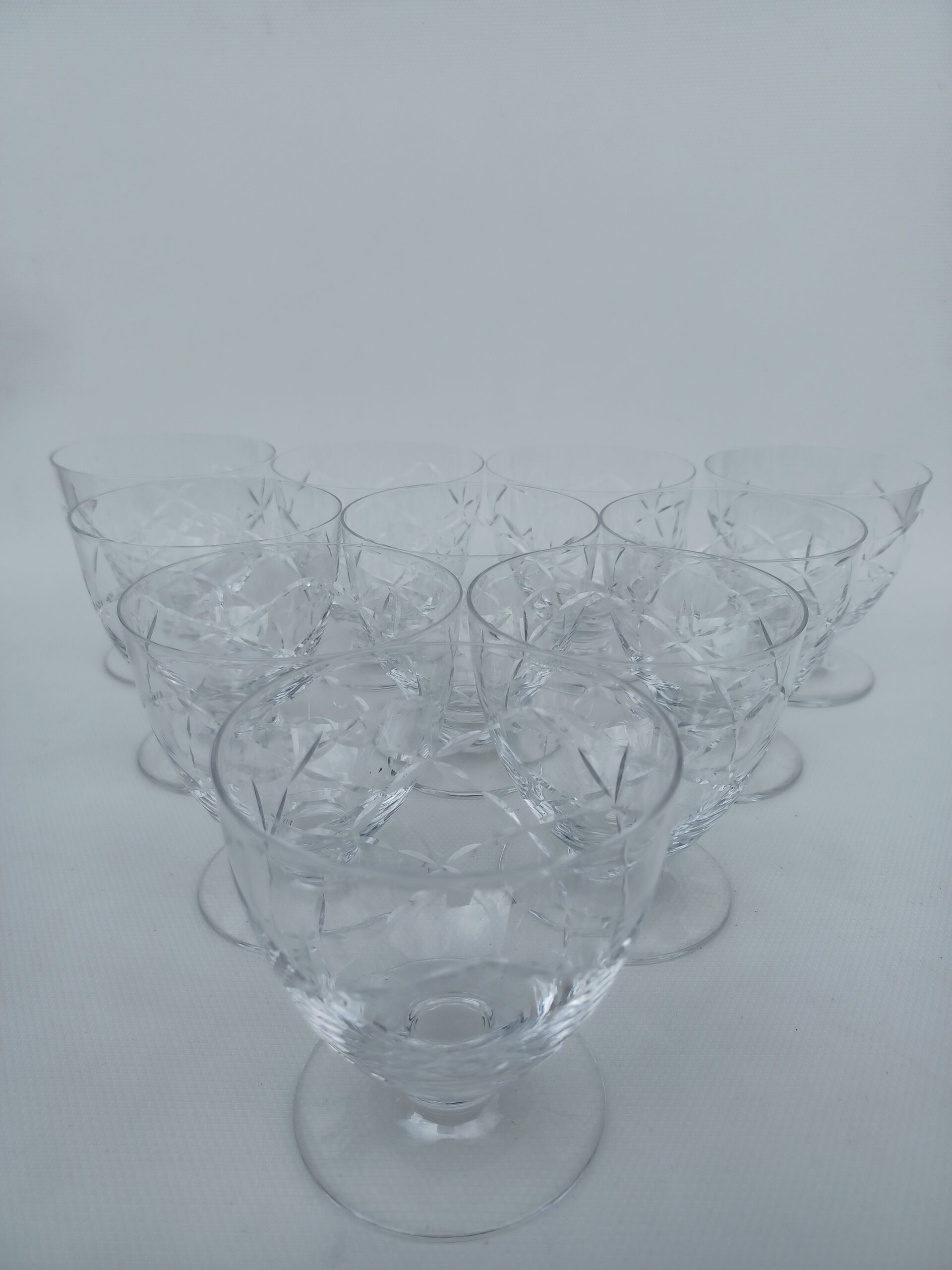 10 Daum crystal water glasses. Around 1970.