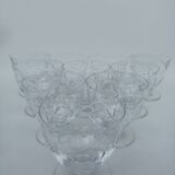 10 Daum crystal water glasses. Around 1970.
