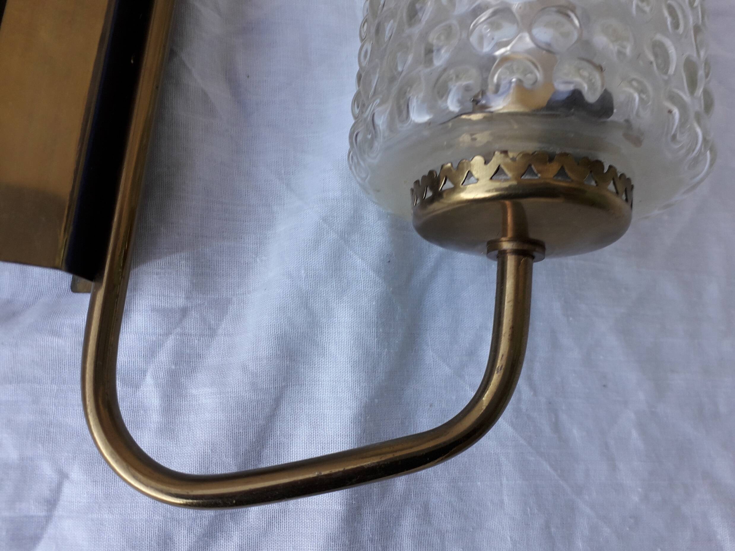 Brass and bubble glass wall light
