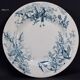 Plate colibri luneville in faience white and blue