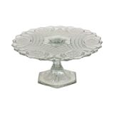 Support à gâteau Art déco transparent Support à gâteau en verre pressé à motif étoile