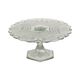 Clear Art Deco Cake Stand Pressed Glass Star Motif Cake Stand