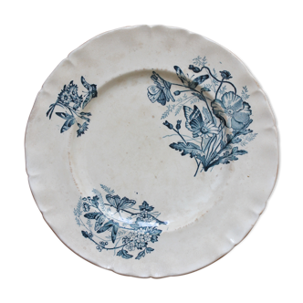 Round iron earth dish decoration flowers and butterflies P&R