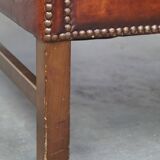 Large comfortable sheepleather wingchair in good condition and beautiful colours