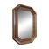 Vintage octagonal mirror in moulded oak – Belgium, circa 1970/1980