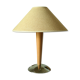 Lampe de table pied chromé et bois vintage