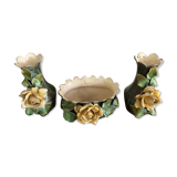 Set of 3 slurries: 2 vases 1 planter/pot cover