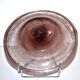 Antique plate in pink bubbled blown glass