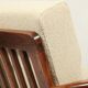 Vintage dark wood beige bouclé armchair by Z.Baczyk 1965