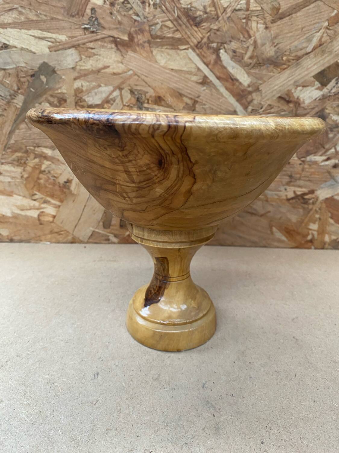Antique Vintage Turned Wood Centerpiece Cup