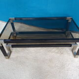 Coffee table metal smoked glasses