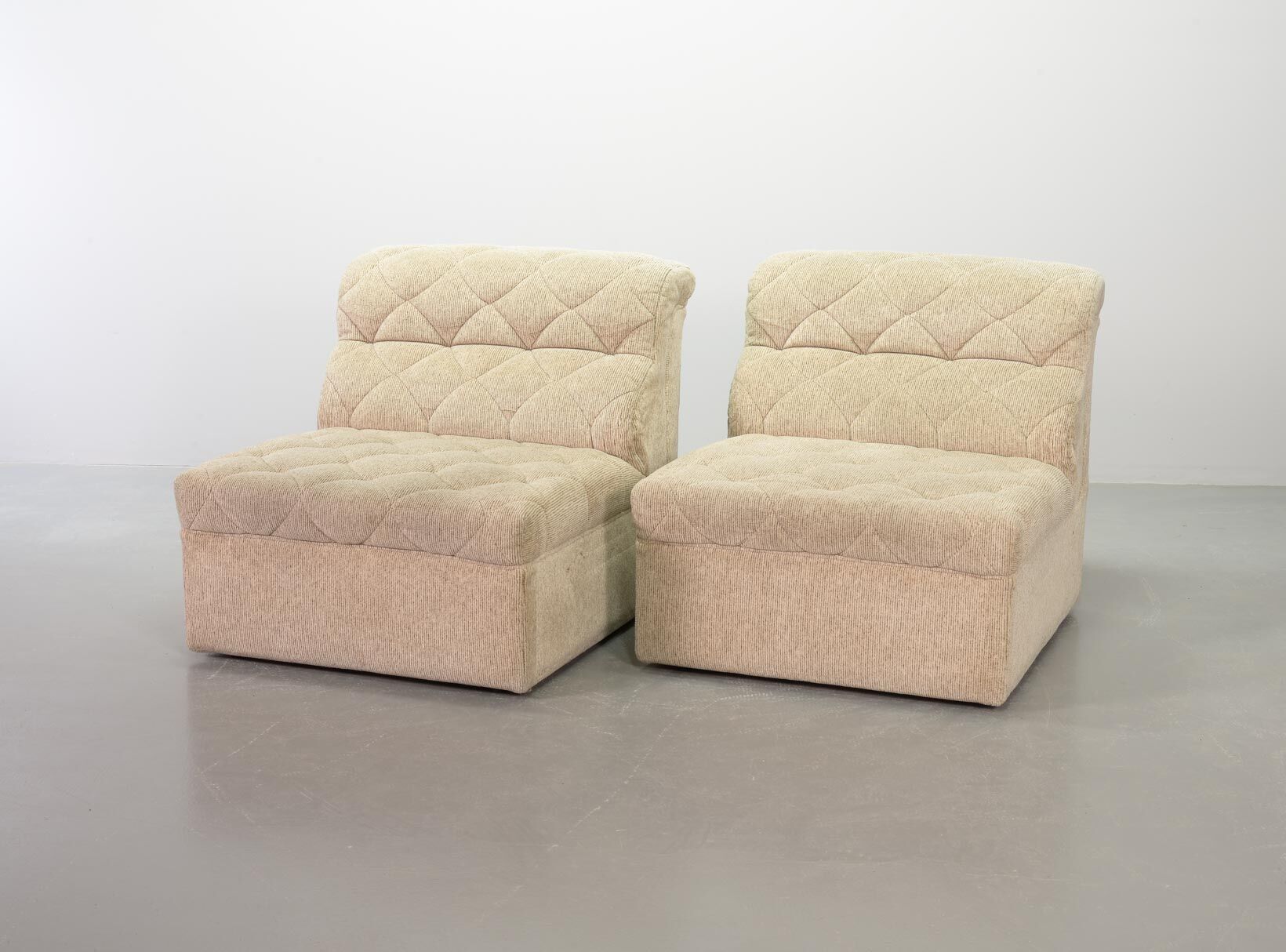 Laauser Vintage Design Velvet Modular 2-Seater Sofa, 2 Elements 1970s