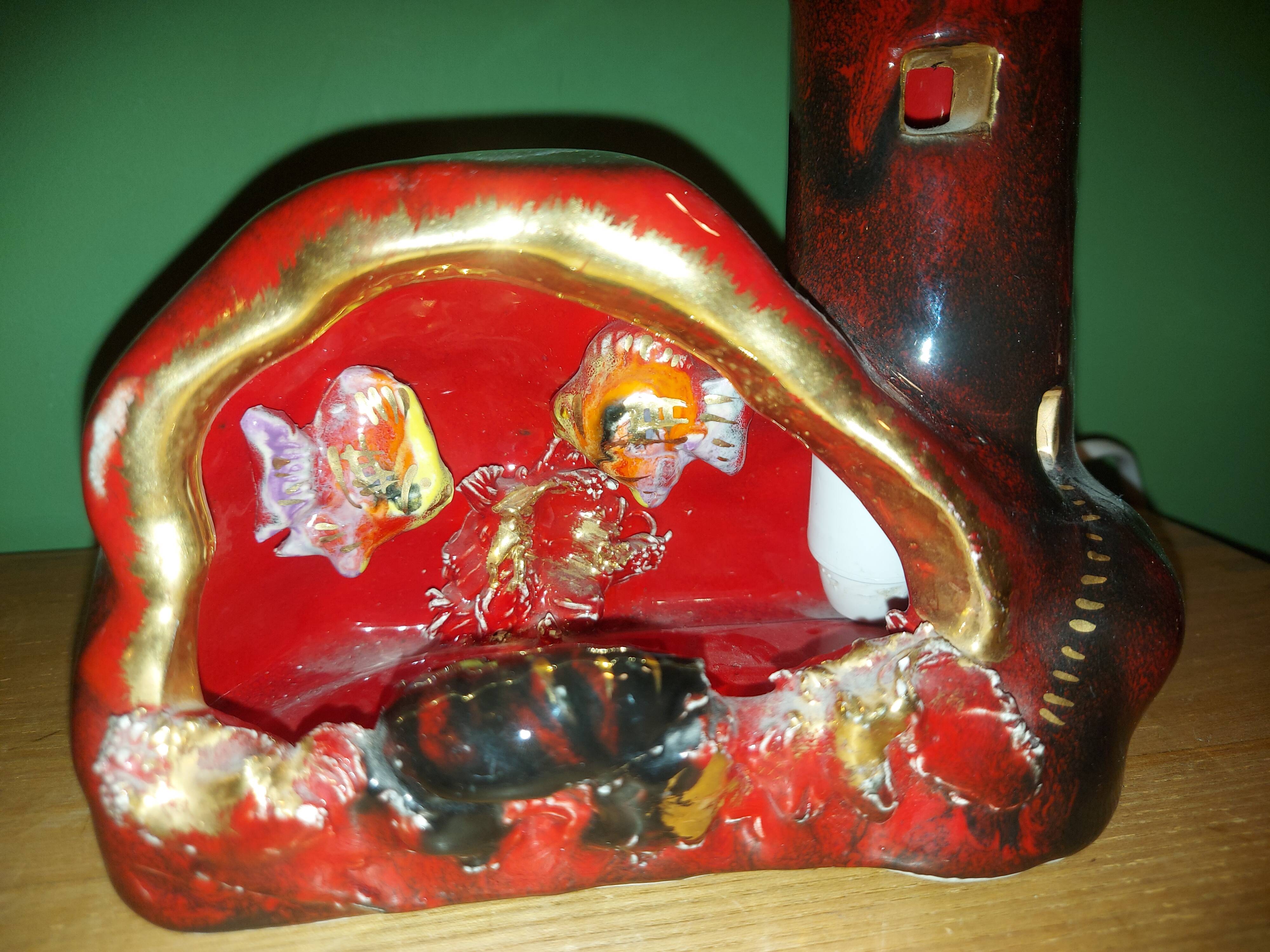 Vintage ceramic lamp in the shape of a lighthouse, Vallauris