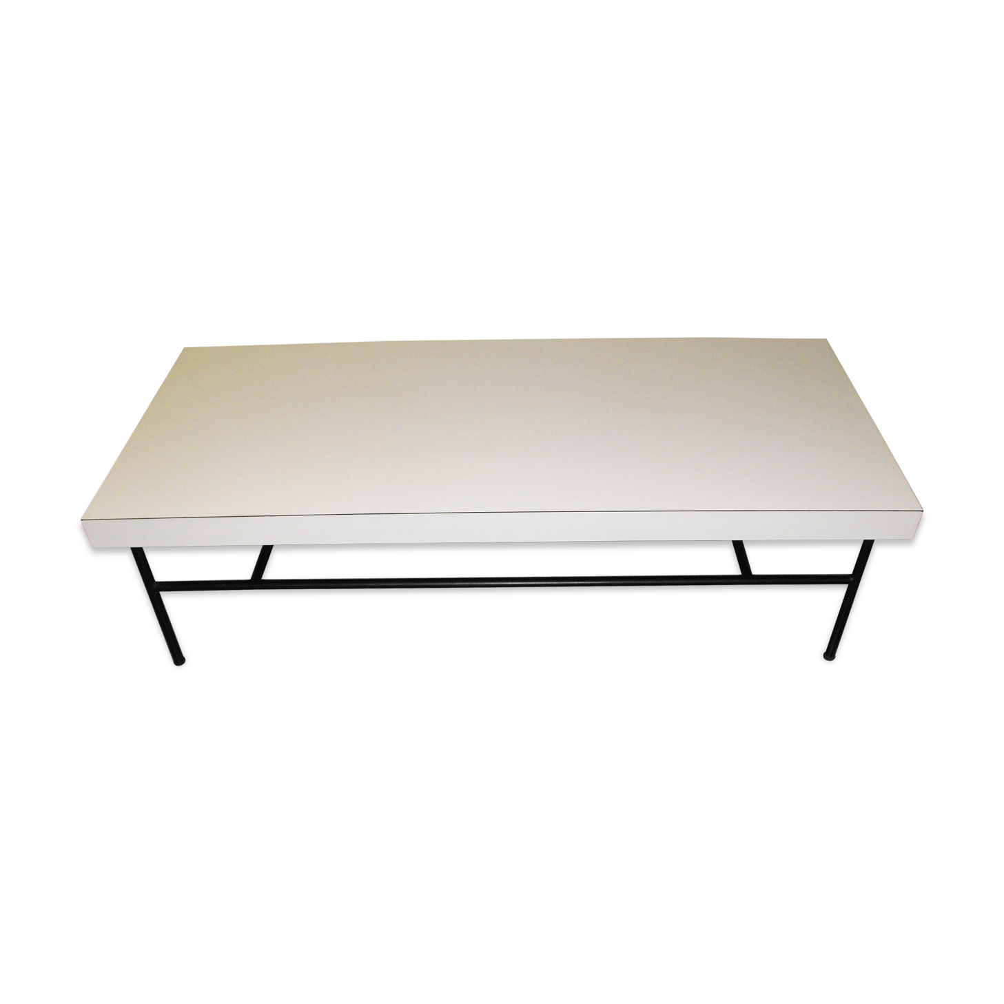 Table low vintage 60 years white melamine