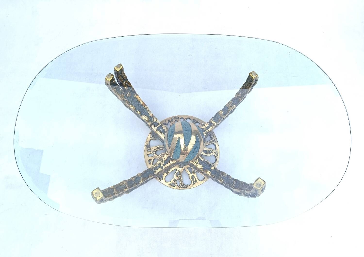 Table basse sculpturale vintage Octo par Henri Fernandez