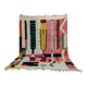 Grand tapis berbère graphique rose et écru – 300 × 217 cm