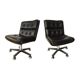 Pair of cofemo-italy armchairs. black leather. 1980.