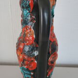 Grand Vase Rocaille de l'Océan Fat lava Vintage 1960 Fait main 29 cm