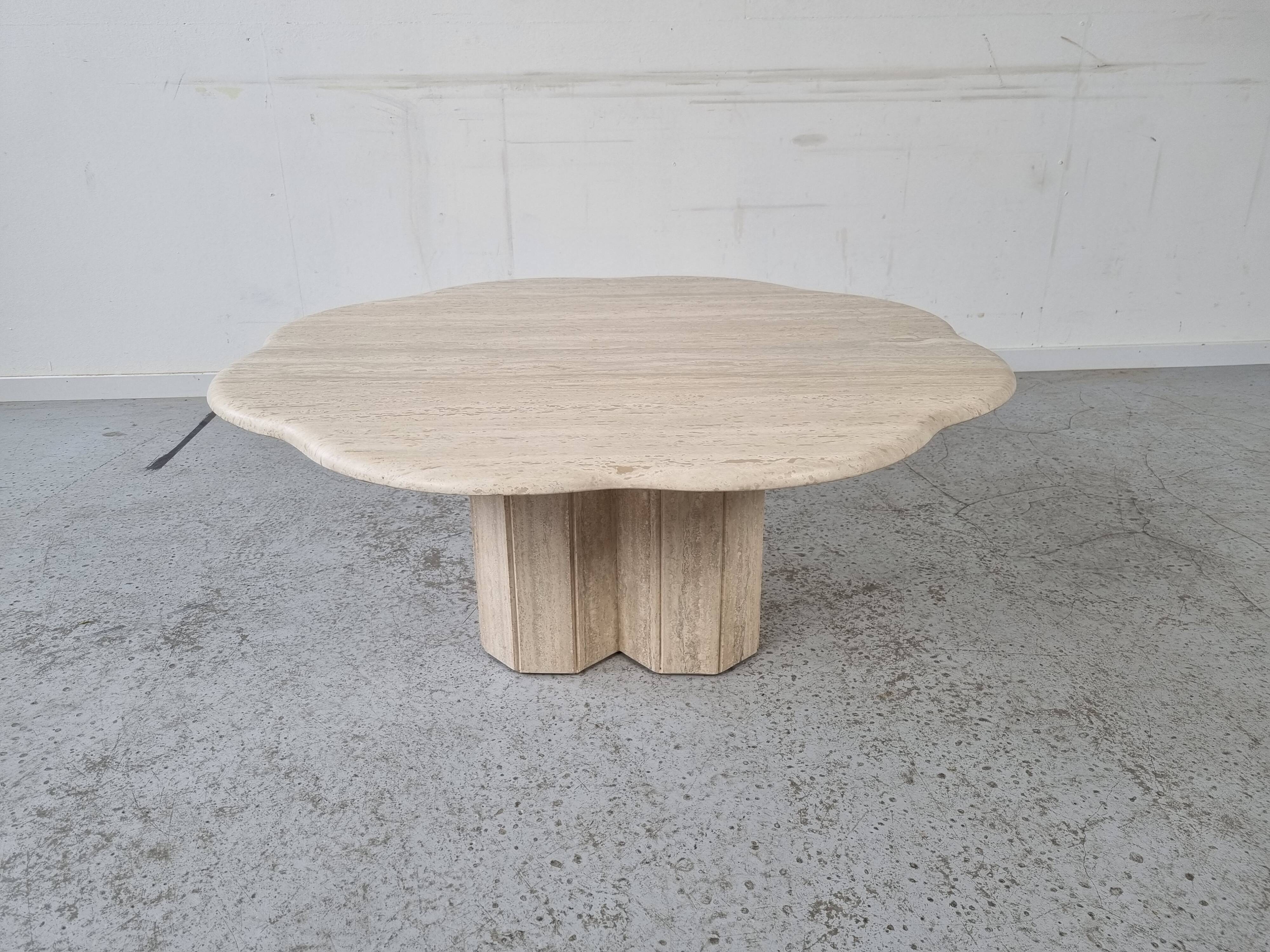Travertine coffee table "cloud", 80s