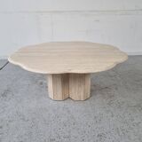 Table basse en travertin "nuage" années 80