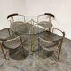 Vintage brass dining room set by Belgochrom, 1970s