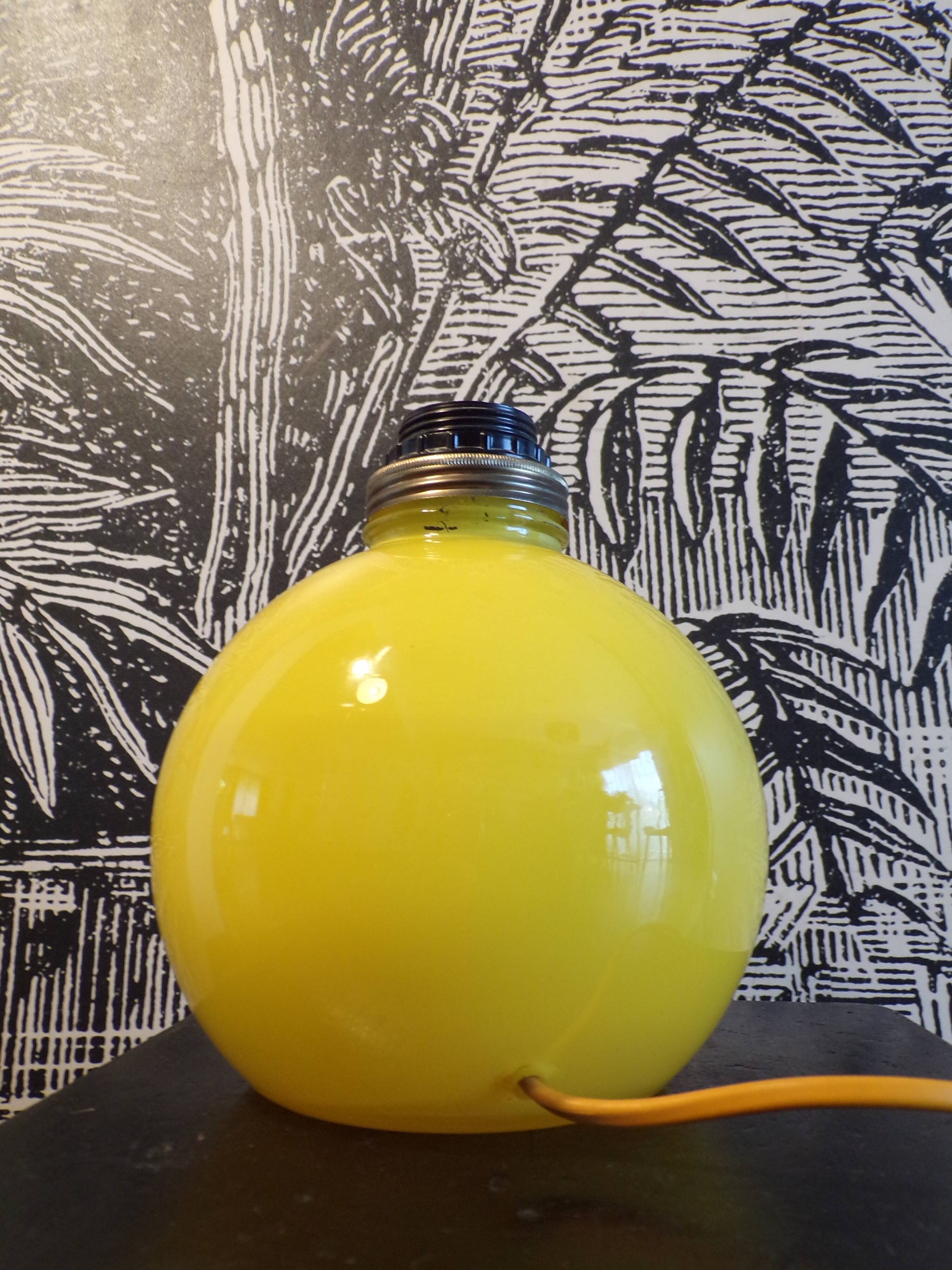 Lampe boule verre 1980