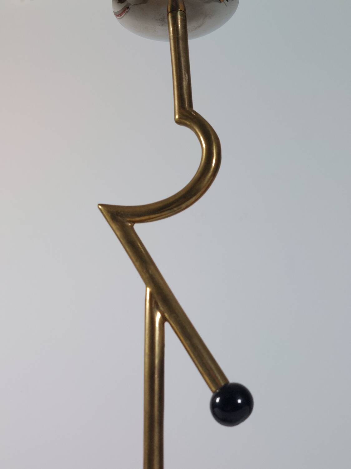 Vintage postmodern sculptural candlestick in chrome brass from the 1980s.