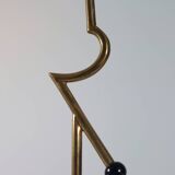 Vintage postmodern sculptural candlestick in chrome brass from the 1980s.