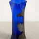 Vase art nouveau en verre soufflé bleu de Sèvres