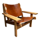 Fauteuil de chasse Kurt Østervig design danois chêne cuir