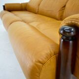 1960s Three-Seat Leather Sofa, Czechoslovakia